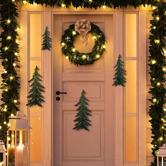 Set of 4 Evergreen Pine Tree Metal Wall Art Decor Outdoor Indoor - Picture 4 of 6